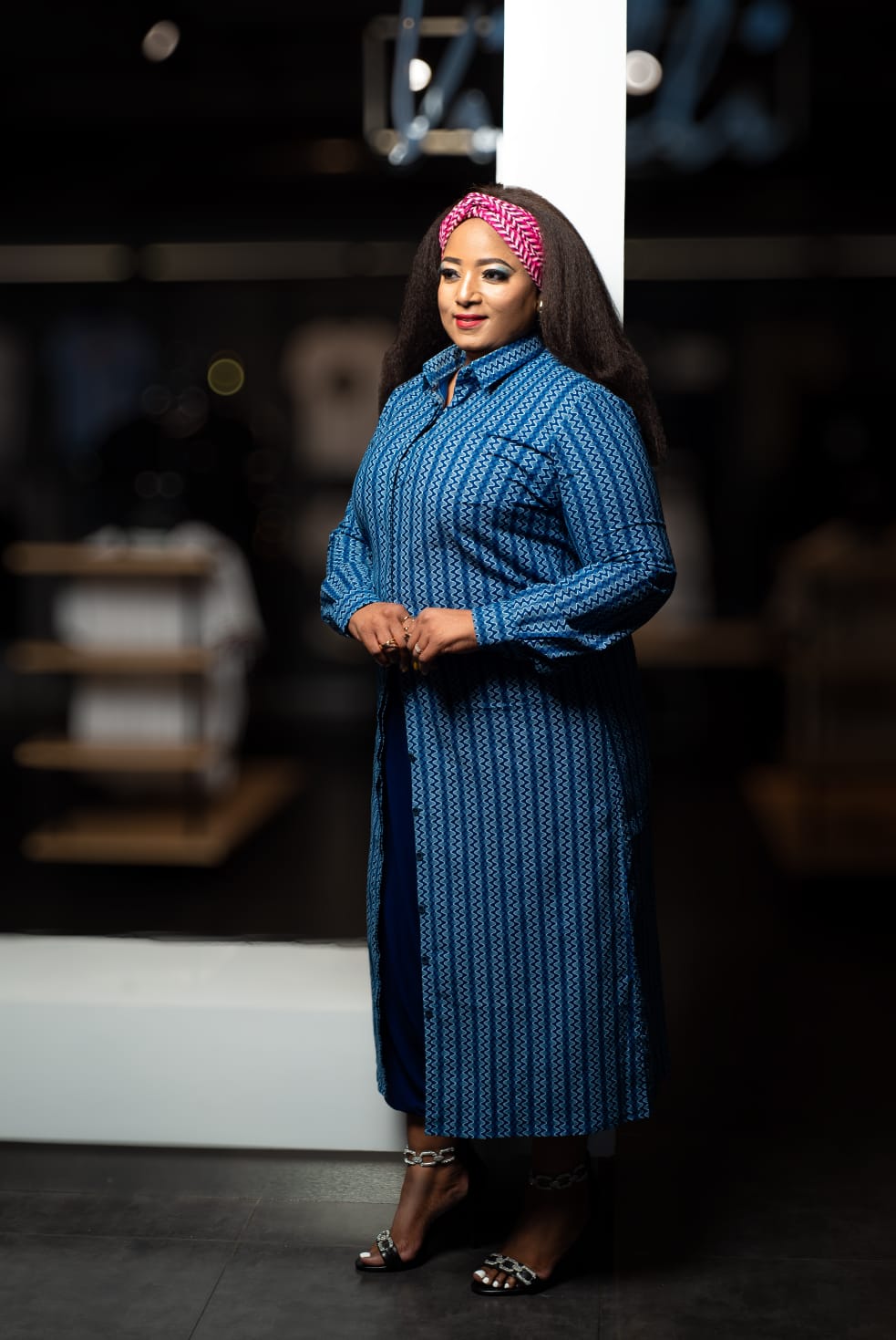 Shweshwe Long Shirt Dress